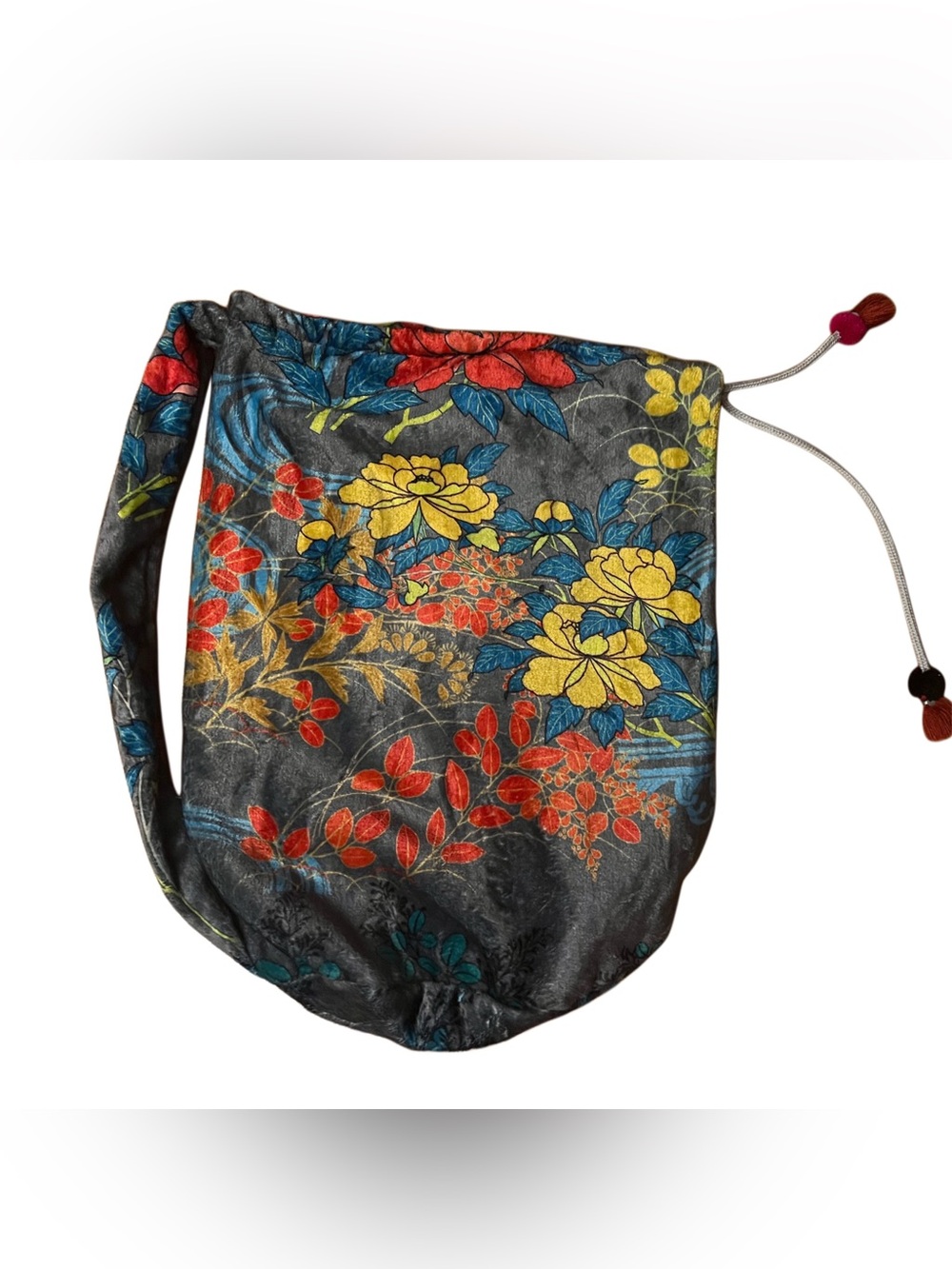 Johnny Was Fleece Multi Colored Sling Bag Bohemian Boho Hippie Hipster